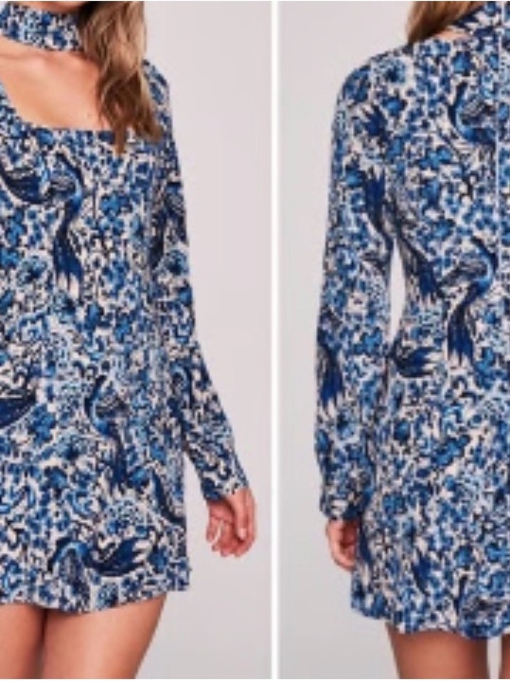 Stone Cold Fox Mini Dress in Blue Paisley